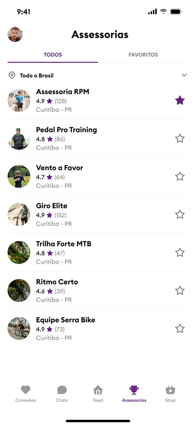 Lista de assessorias